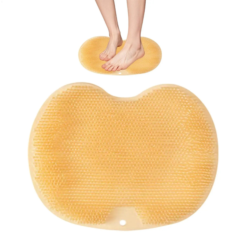 Silicone Foot Scrubber Shower Mat – Wall Mount Body Brush Foot Scrubber Mat PLUSH