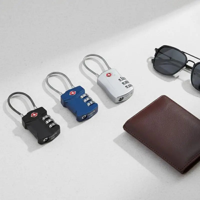 3-Digit Zinc Alloy Travel Customs Lock for Luggage & Backpack Travel Combination Lock PLUSH