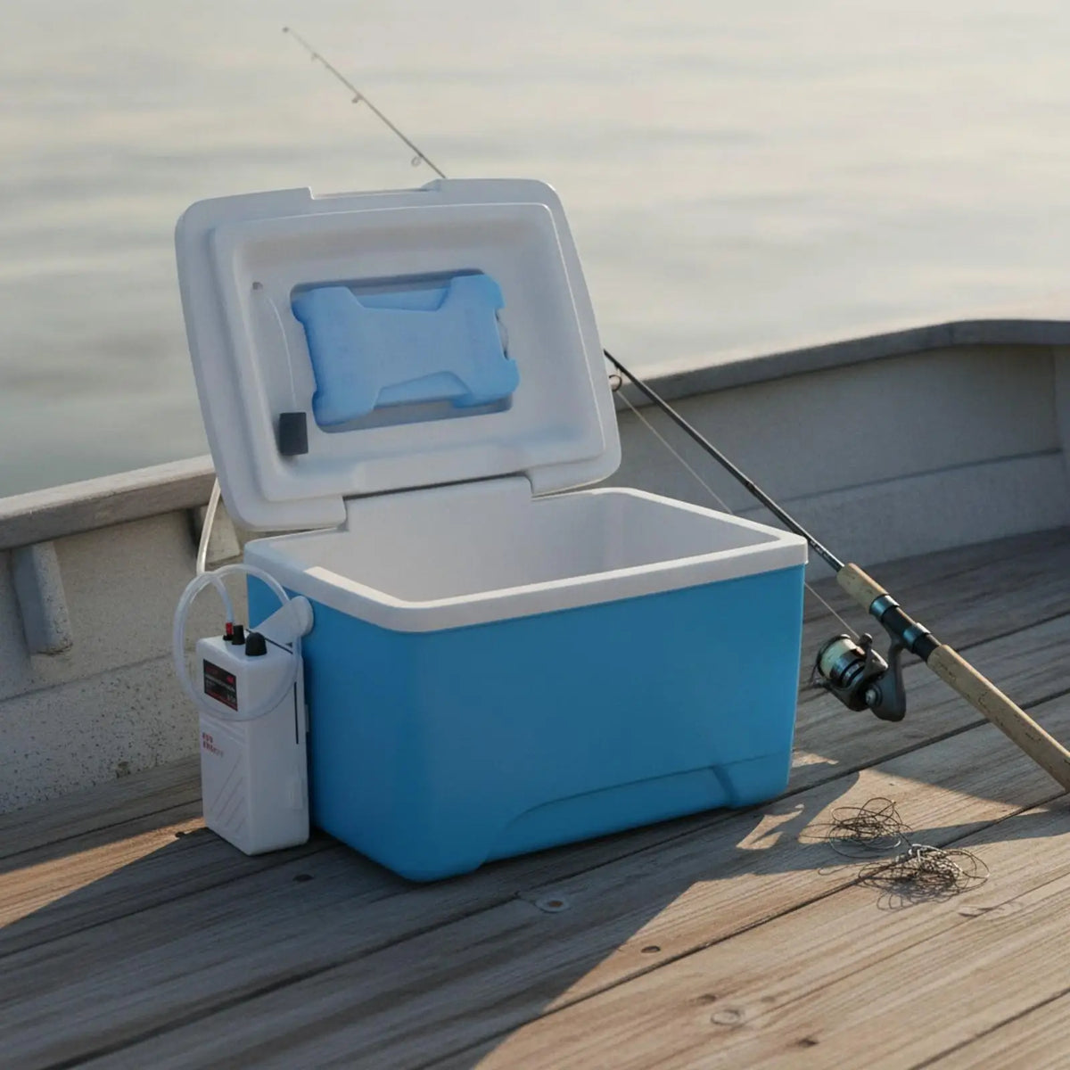 Fishing Ice Chest with Aeration Pump & Hinged Lid – Heavy Duty Fishing Ice Chest PLUSH