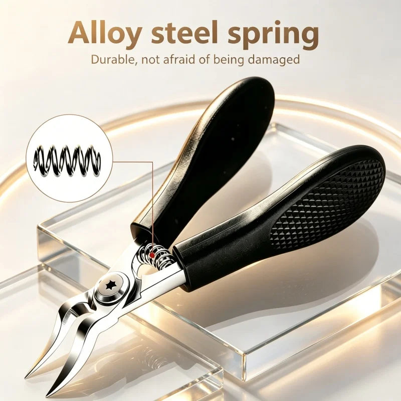 Stainless Steel Nail Clipper & Cuticle Nipper – Curved Blade Nail Clipper Tool PLUSH