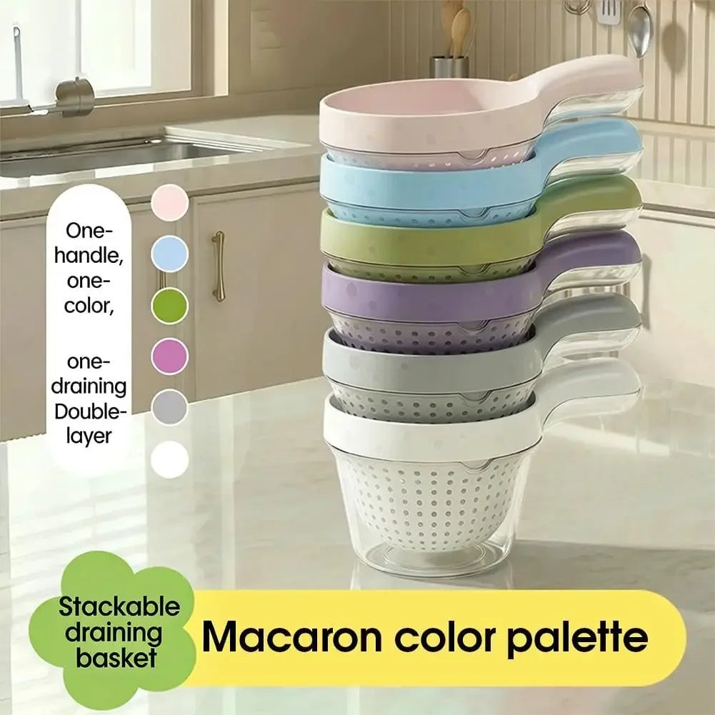 2-in-1 Colander & Mixing Bowl Set – BPA-Free Kitchen Strainer Kitchen Colander Set PLUSH