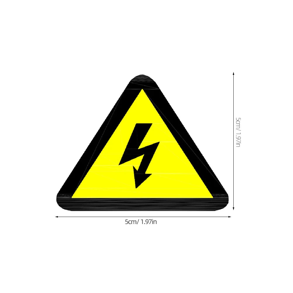 50pcs High Voltage Warning Stickers – Yellow Triangle Labels Electrical Warning Labels PLUSH