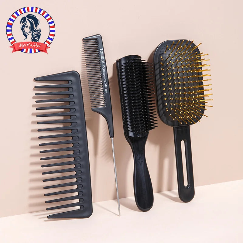 4-Piece Airbag Comb Set – Detangling & Scalp Massage Combs Hair Comb Set PLUSH