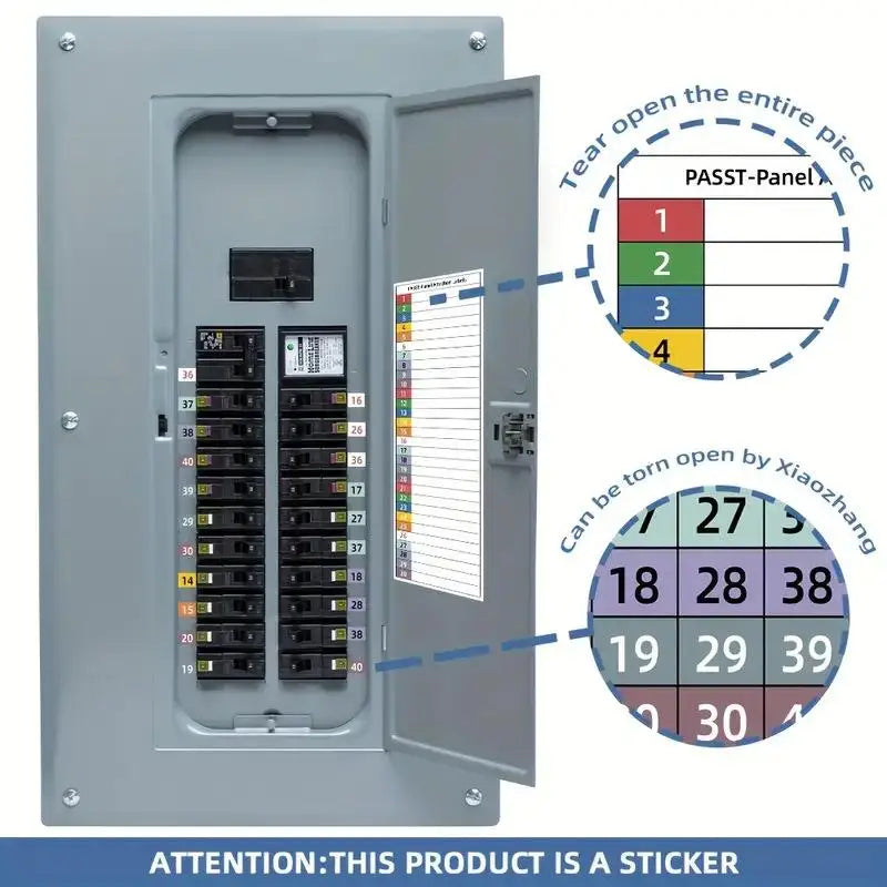 Waterproof Circuit Breaker Labels – Fuse Box Sticker Set Electrical Panel Labels PLUSH