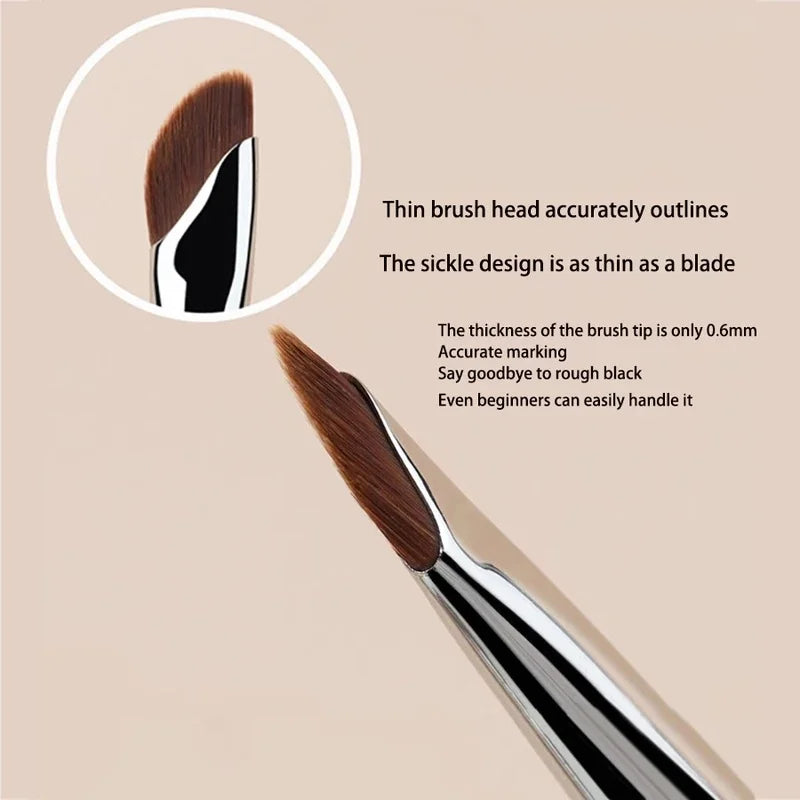 Sickle Eyeliner & Eyeshadow Detail Brush | Angled Brow Tool Eye Makeup Brush PLUSH