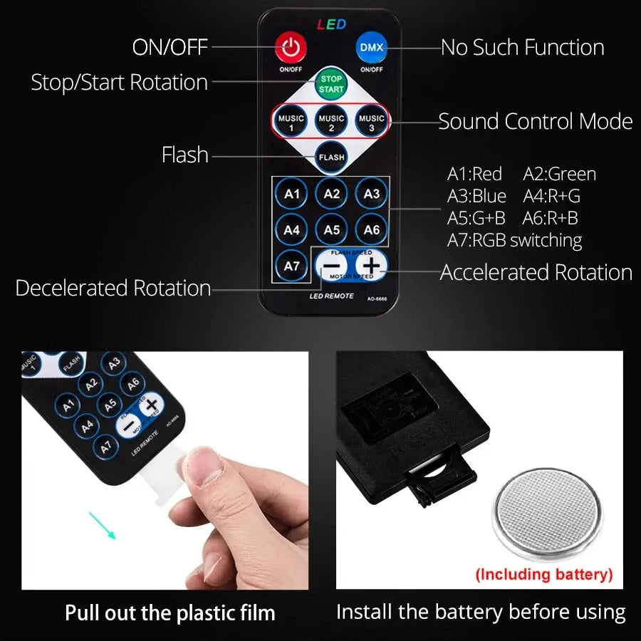 RGB LED Disco Ball Light – Sound Activated Party Stage Lamp LED Party Light PLUSH