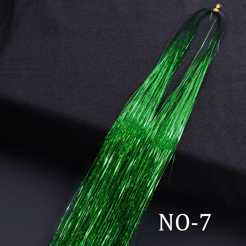 Rainbow Hair Tinsel Glitter Strands – 120pcs, 93cm Hair Tinsel Extensions PLUSH NO-7