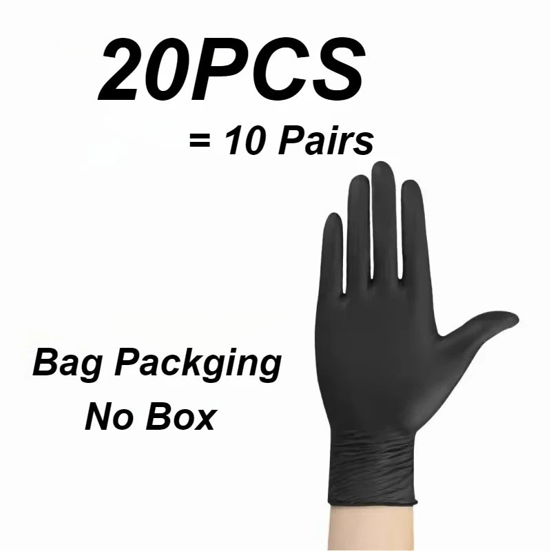 Black Nitrile Disposable Gloves 10–100pcs | S M L XL Disposable Nitrile Gloves PLUSH 20PCS XL
