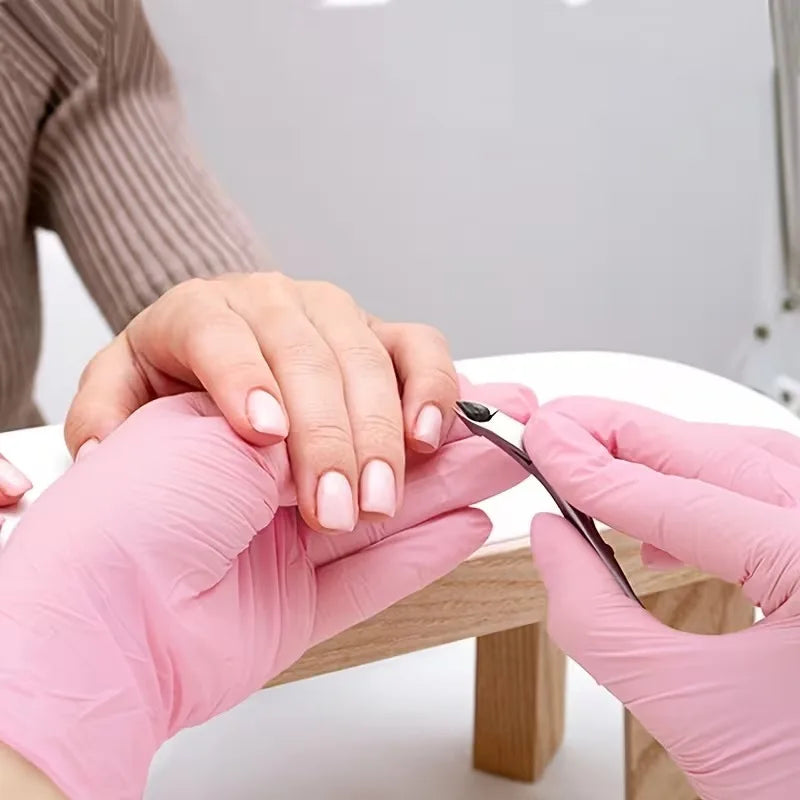 Light Pink Disposable Nitrile Gloves – Nail, Pet & Home Use Disposable Nitrile Gloves PLUSH