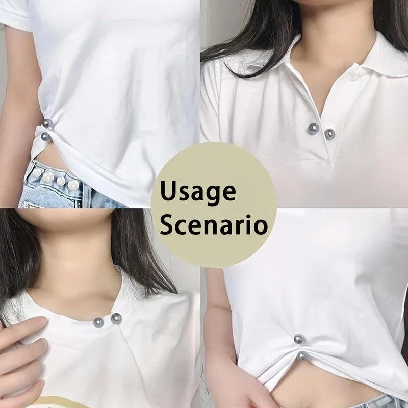 2pcs Pearl Jeans Ankle Clip & Pants Length Adjuster Buckle Clothing Clip Adjuster PLUSH