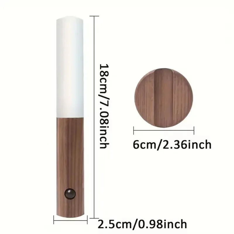 Wooden Motion Sensor Night Light – Rechargeable Magnetic Wall Lamp Motion Sensor Night Light PLUSH