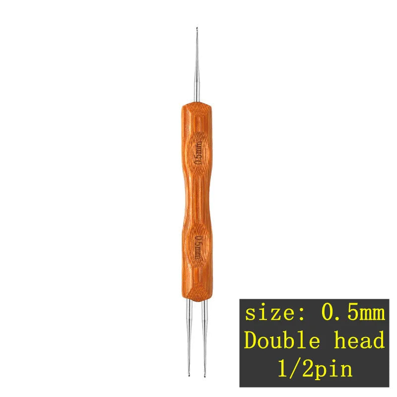 Wooden Crochet Dreadlocks Braid Needle – Hair Extension Tool Hair Crochet Needle PLUSH NO.7