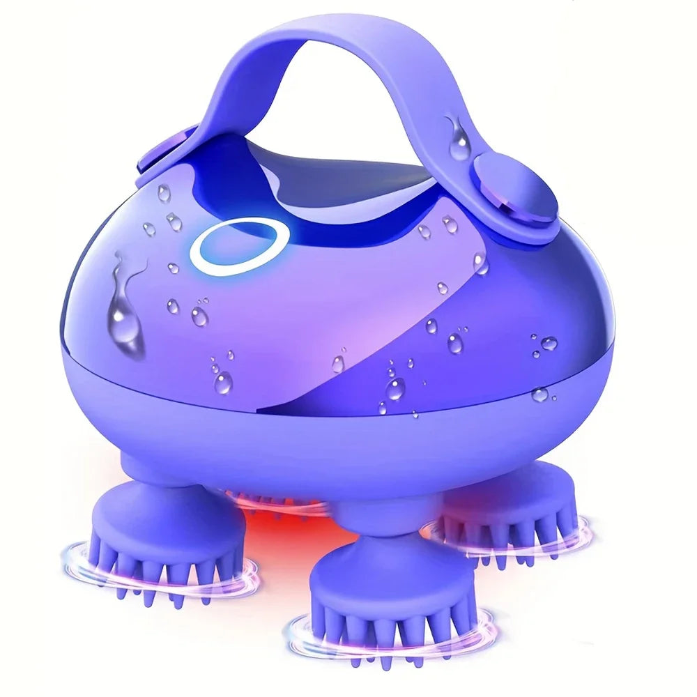 Rechargeable Electric Scalp Massager – Handheld & Portable Electric Scalp Massager PLUSH Purple USB Type-C