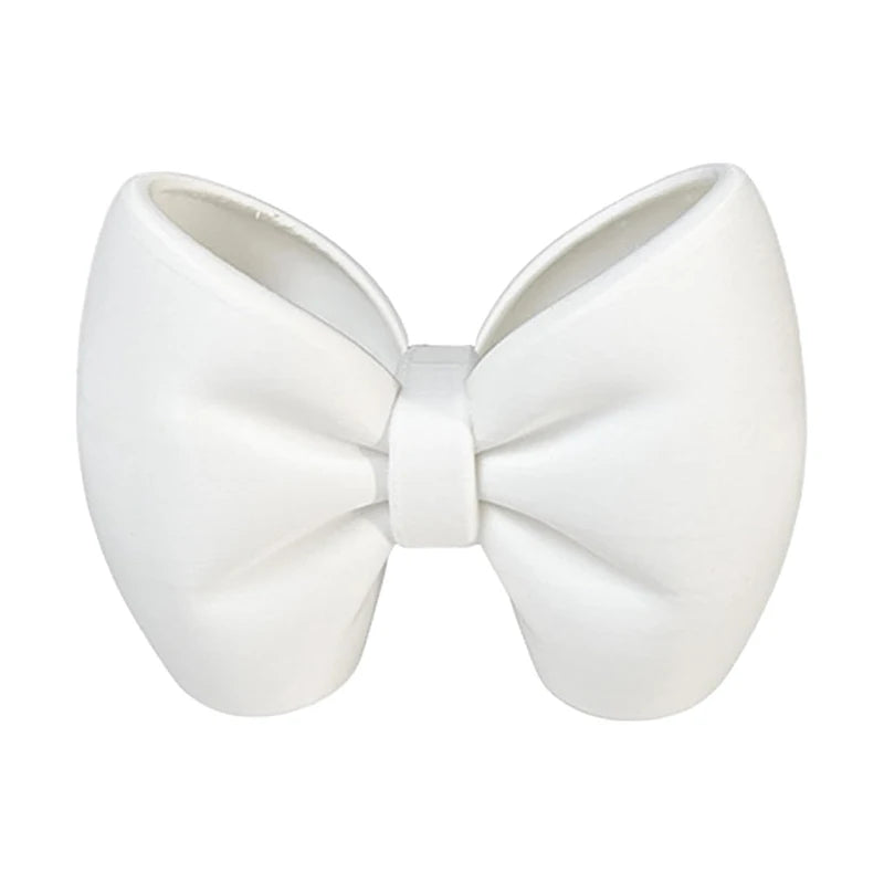 Cute Bow Toothbrush Holder – Freestanding Plastic Organizer Toothbrush Holder PLUSH White