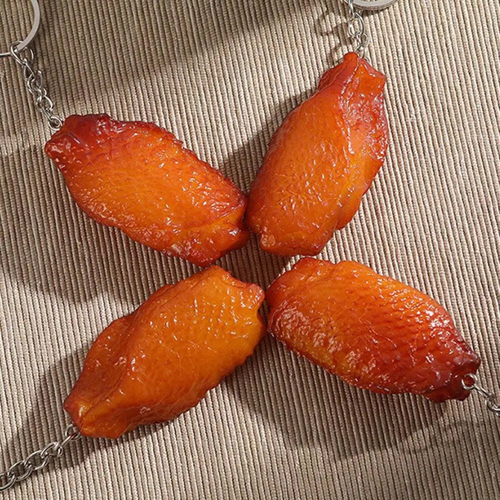 Simulation Food Keychain – Chicken Wings, Trotters & More Novelty Food Keychain PLUSH