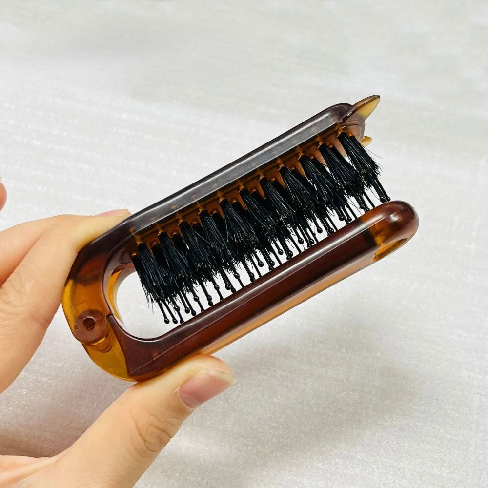 Foldable Pocket Hair Comb – Anti-Static Travel Brush Foldable Hair Comb PLUSH