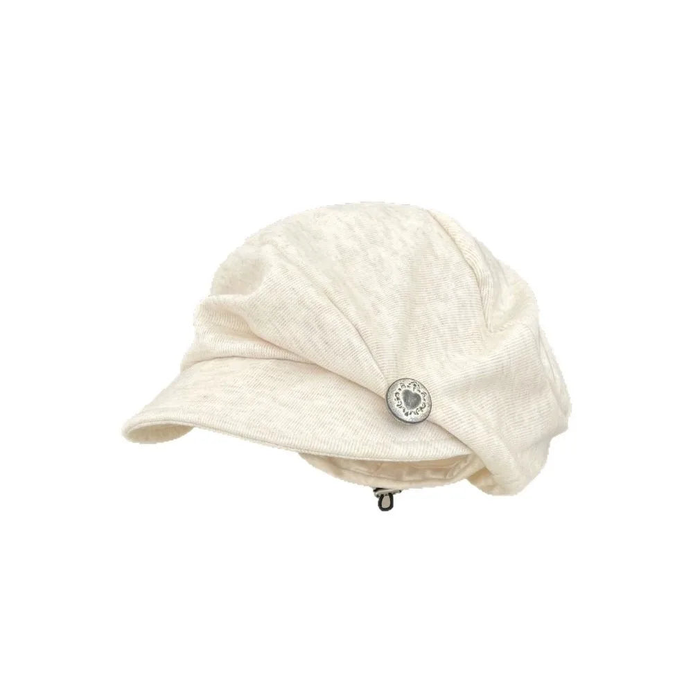 Women's Solid Color Newsboy Beret Octagonal Hat | All Seasons Newsboy Beret Hat PLUSH Beige