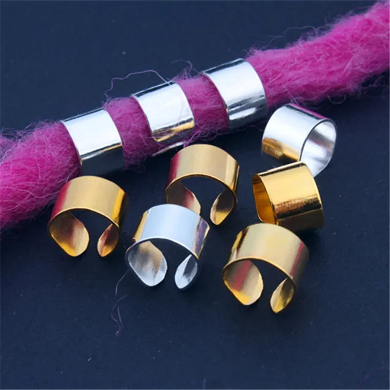 10pcs Metal Dreadlock Hair Rings Beard Cuffs & Braid Beads Hair Ring Cuffs PLUSH 20pcs mix