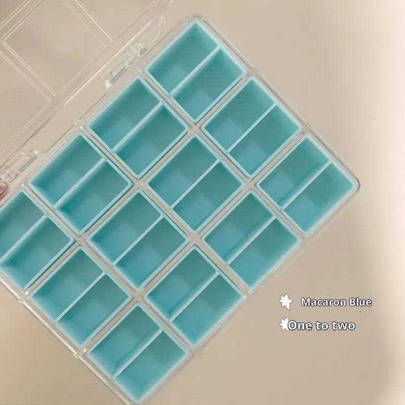 Nail Accessories Storage Box – 24/36/48 Grid Transparent Organizer Nail Accessories Organizer PLUSH 1 Blue