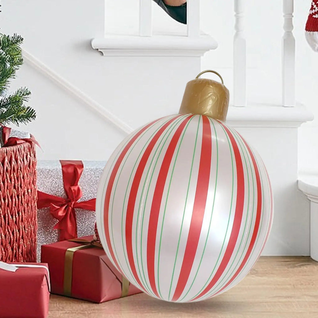 40cm Giant Inflatable Christmas Ball Ornament | PVC Xmas Décor Inflatable Christmas Ornament PLUSH