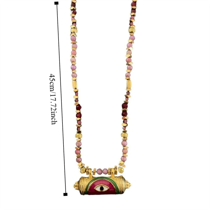 Devil's Eye Tassel Necklace – Vintage Gothic Beaded Chain Pendant Necklace PLUSH