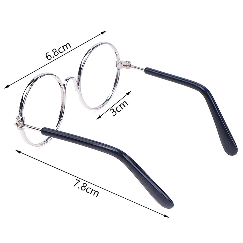 Miniature Doll Round Glasses – Lensless Eyewear 3 Colors | 20cm Doll Accessories PLUSH