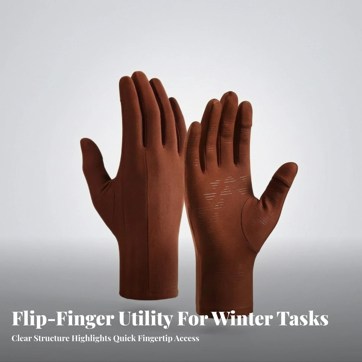 Flip-Top Thermal Gloves – Windproof Touchscreen Knit Mittens Convertible Finger Gloves PLUSH
