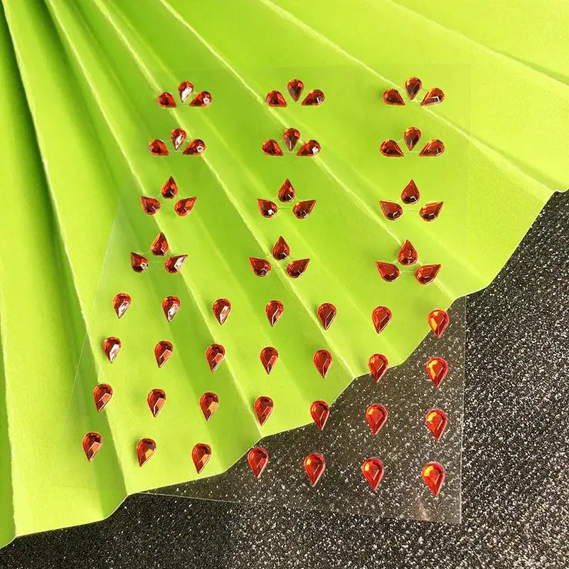 Crystal Rhinestone Face Tattoo Stickers – Eye Gems & Decor Face Gem Sticker PLUSH NO.7-drop flower
