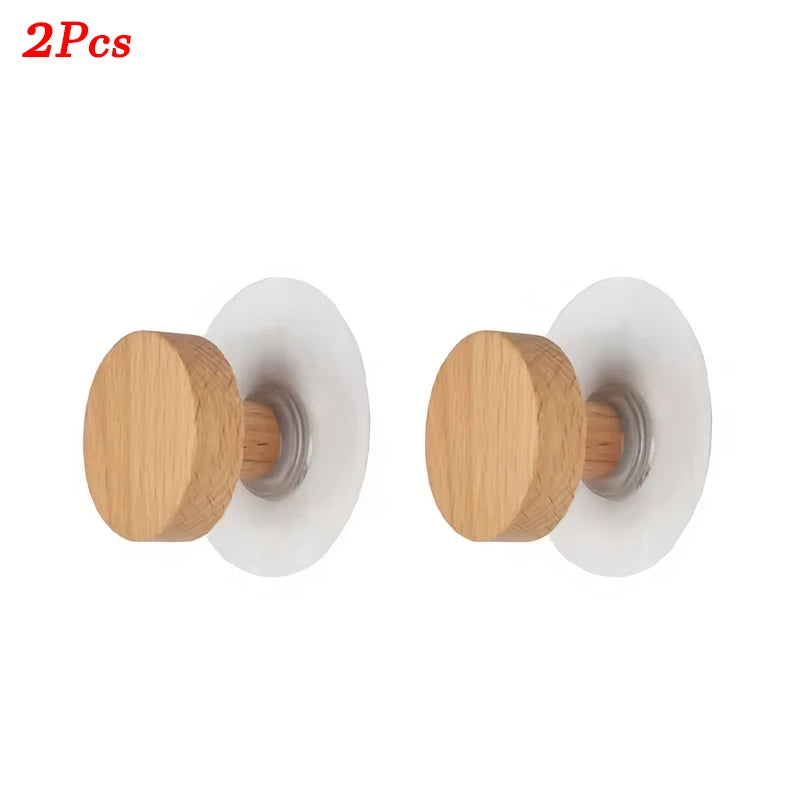 Geometric Wood Wall Hooks – Coat & Towel Hanger Set of 4 Wooden Wall Hooks PLUSH 2Pcs