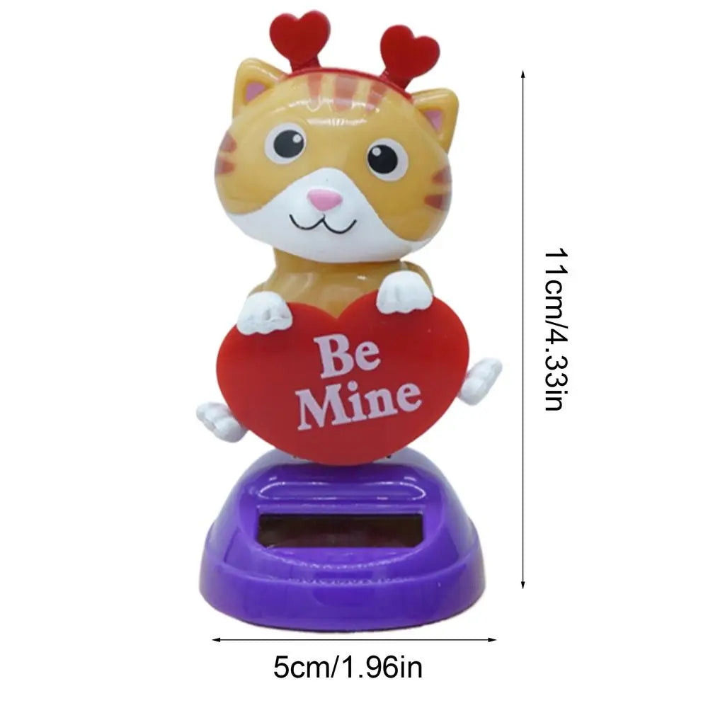Solar Dancing Animal Bobble Head Car Dashboard Ornament Solar Dancing Toy PLUSH cat