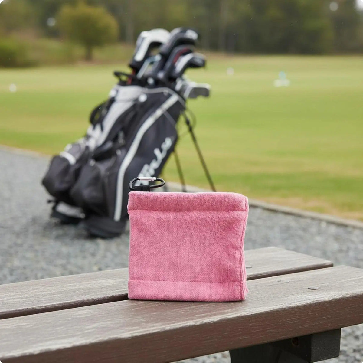 Microfiber Golf Towel with Carabiner Clip | Quick-Dry Golf Towel PLUSH Pink
