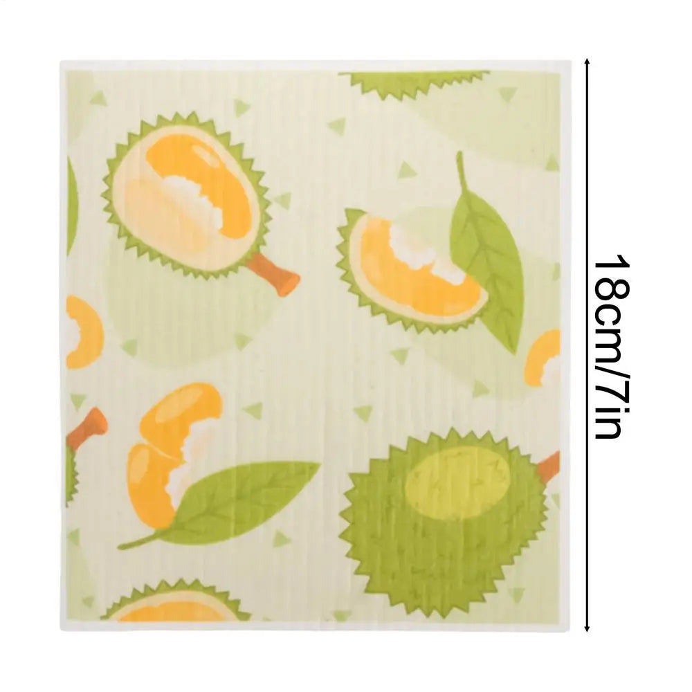 Reusable Wood Pulp Cotton Dishcloths & Scouring Pads Kitchen Cleaning Cloths PLUSH Grey