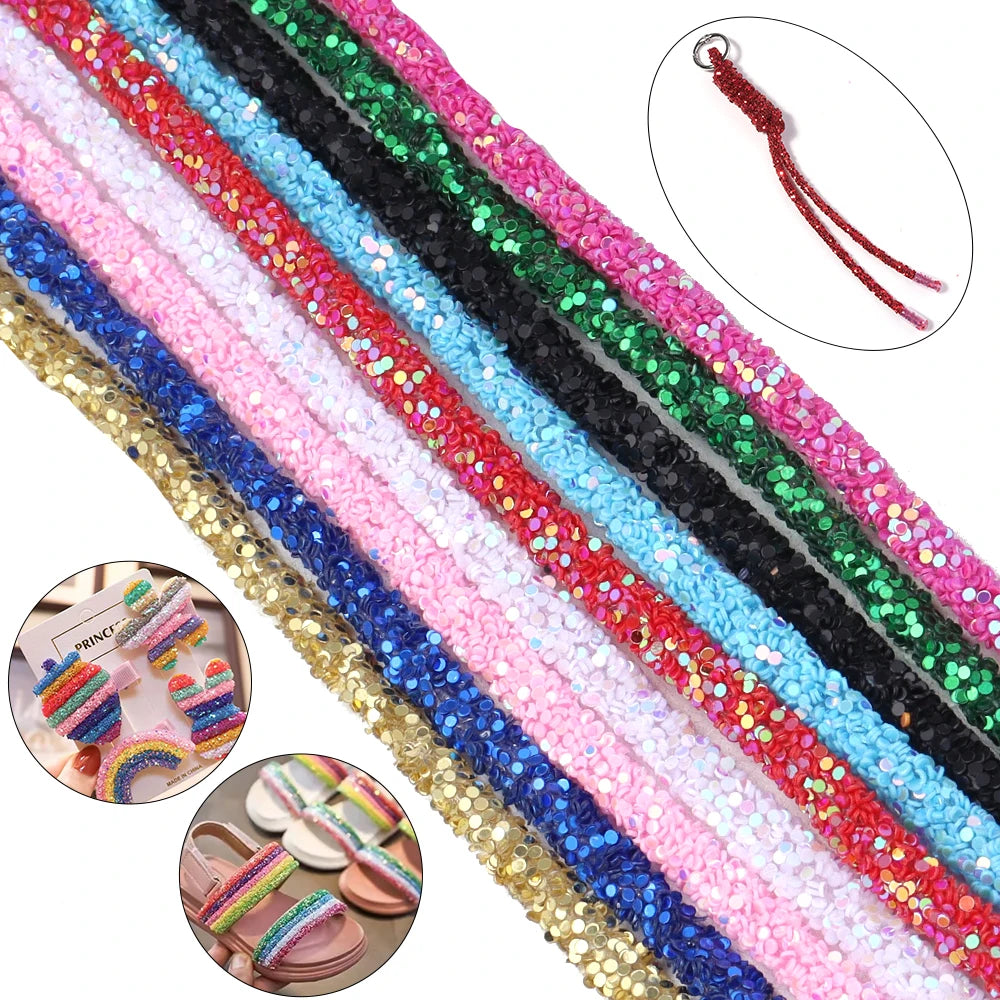 5 Yards 6mm Glitter Sequin Cord – DIY Jewelry & Craft Rope Glitter Sequin Cord PLUSH