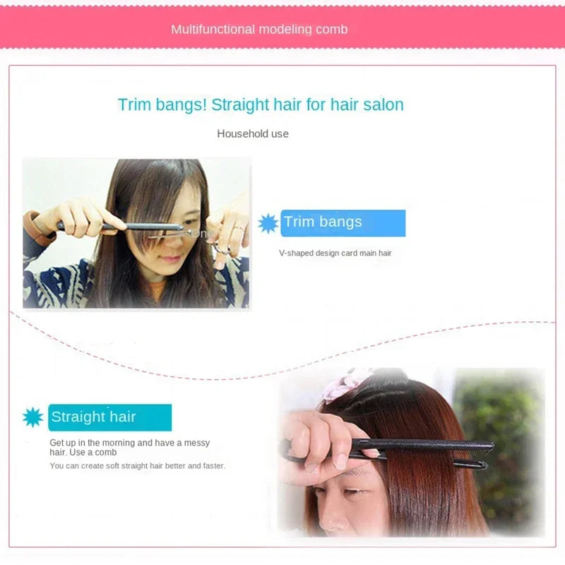 V-Type Hair Straightener Comb – Anti-Static Styling Tool 2pk Hair Styling Comb PLUSH