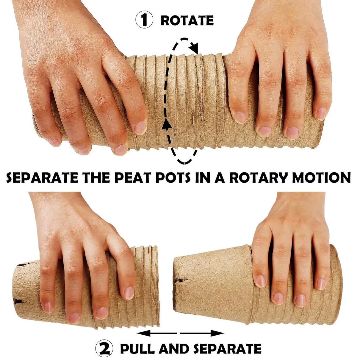 45-Pack Biodegradable Peat Pots | Seed Starter Nursery Kit Biodegradable Nursery Pots PLUSH