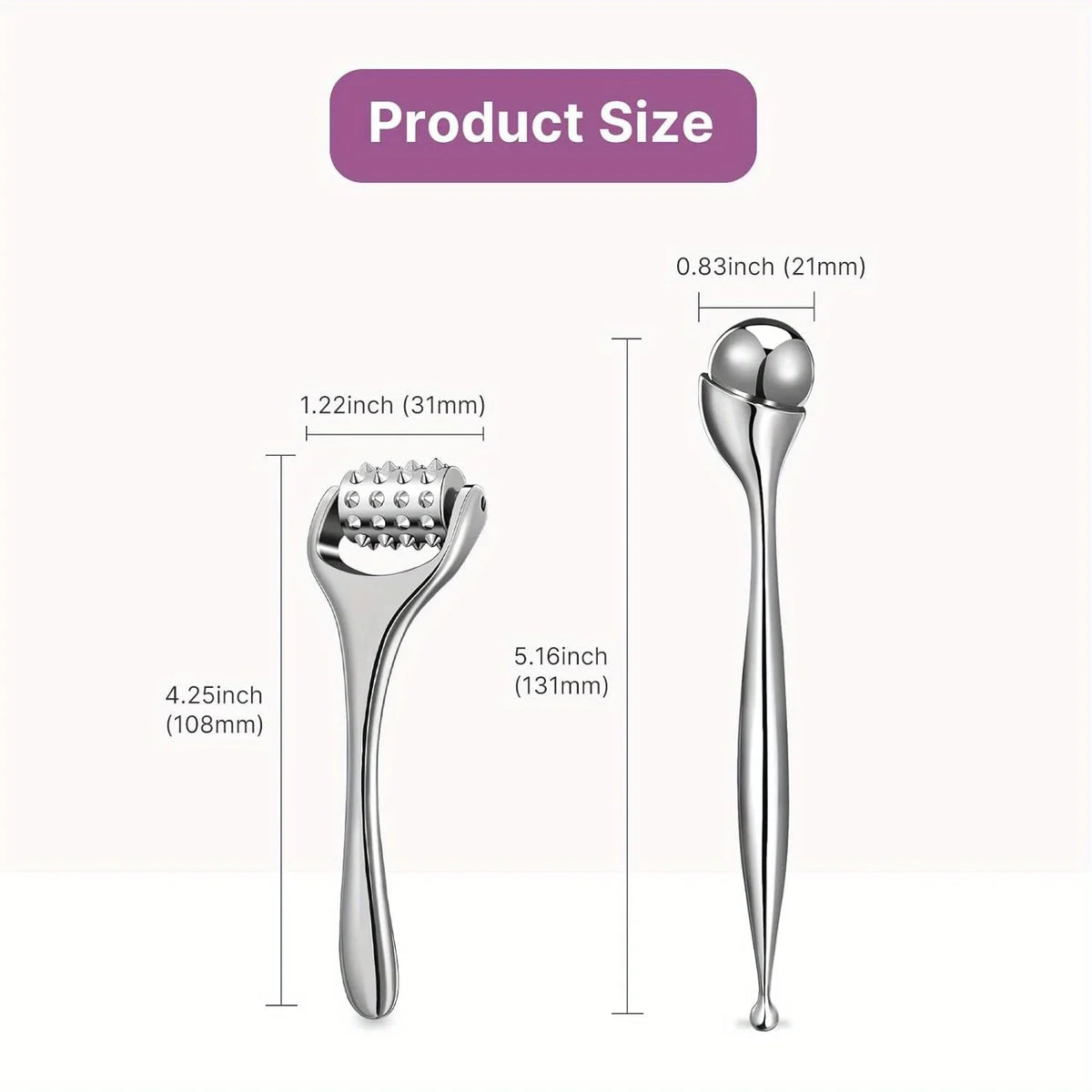 Stainless Steel Ice Roller Face & Eye Massager | DUTRIEUX Face Massage Roller PLUSH
