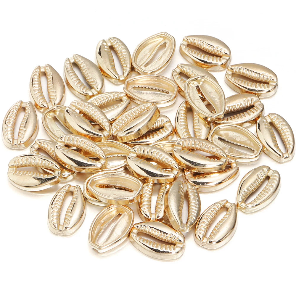 50pcs Sea Shell CCB Spacer Beads 12x17mm – DIY Jewelry Making Jewelry Spacer Beads PLUSH Gold 12X17mm