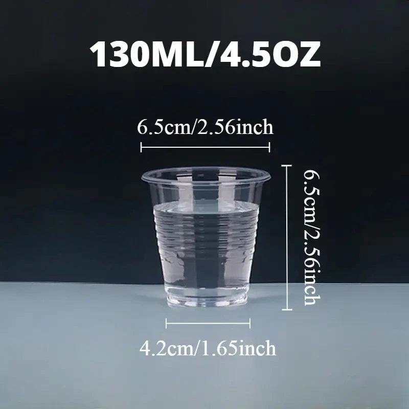50/100pcs 4.5oz Disposable Plastic Cups for Parties & Picnics Disposable Drink Cups PLUSH 130ML-4.5OZ 50PCS