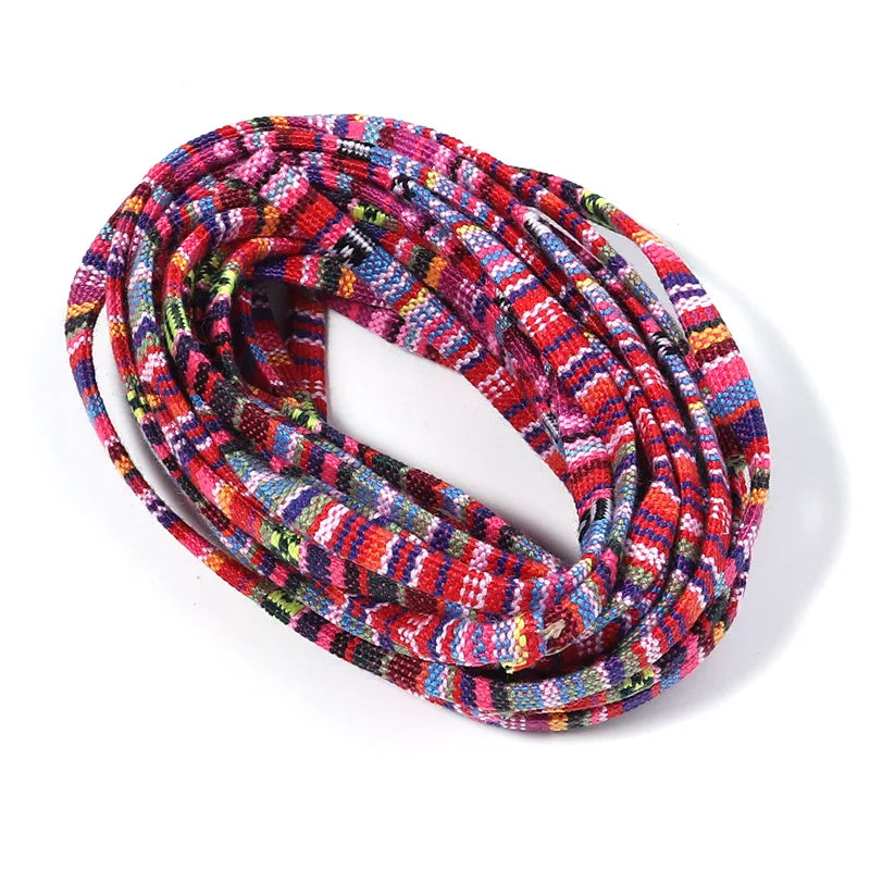 5 Yards 5mm Ethnic Woven Cotton Cord – Macrame & Bracelet Rope Craft Cord PLUSH red mixed 5mm