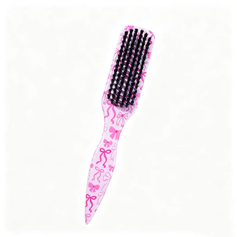 Pink Bow Detangling Hair Brush – Soft Bristles Travel Brush Detangling Hair Brush PLUSH