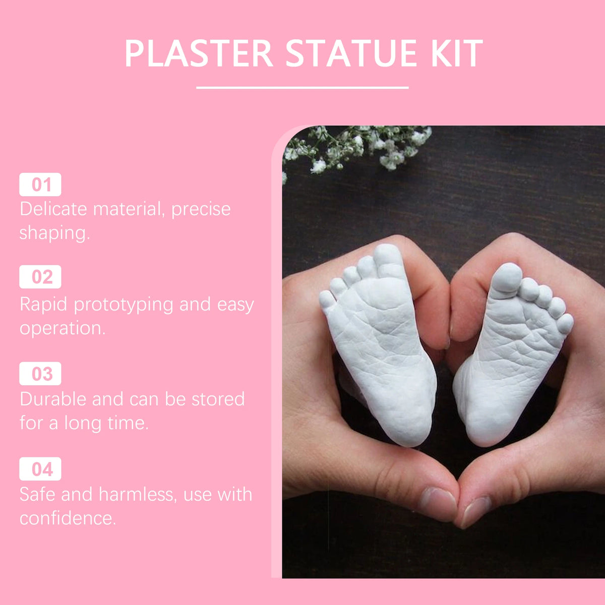 DIY Hand & Foot Mold Casting Kit – 3D Clone Plaster Gift Mold Casting Kit PLUSH