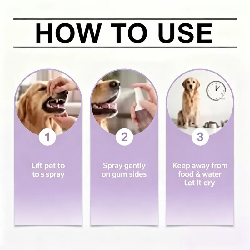 Pet Breath Freshener Spray – Daily Oral Care for Dogs & Cats Pet Oral Care Spray PLUSH