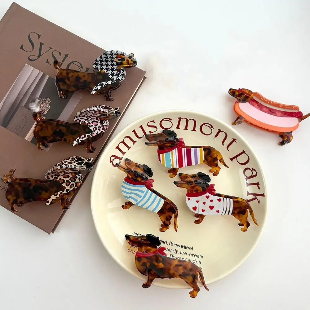 Dachshund Hair Claw Clip – Cute Acetate Shark Clip for Women Hair Claw Clip PLUSH