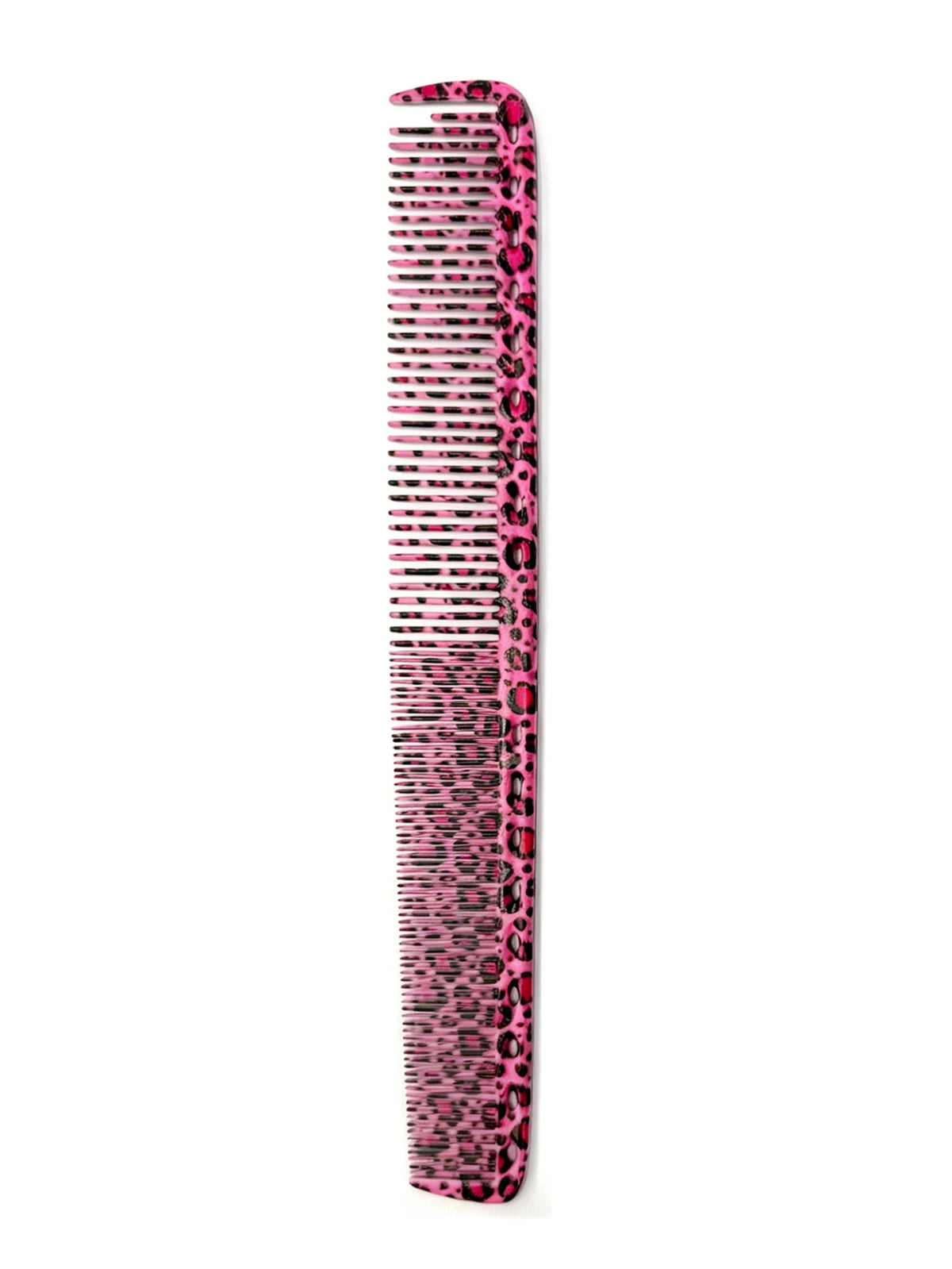 Wide & Fine Tooth Hair Combs – 13 Colors | Salon & Home Hair Styling Comb PLUSH Leopard-A