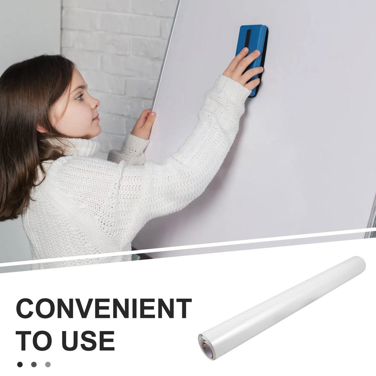 Peel & Stick Dry Erase Whiteboard Roll – 2 Rolls Wall Sticker Whiteboard Wall Sticker PLUSH