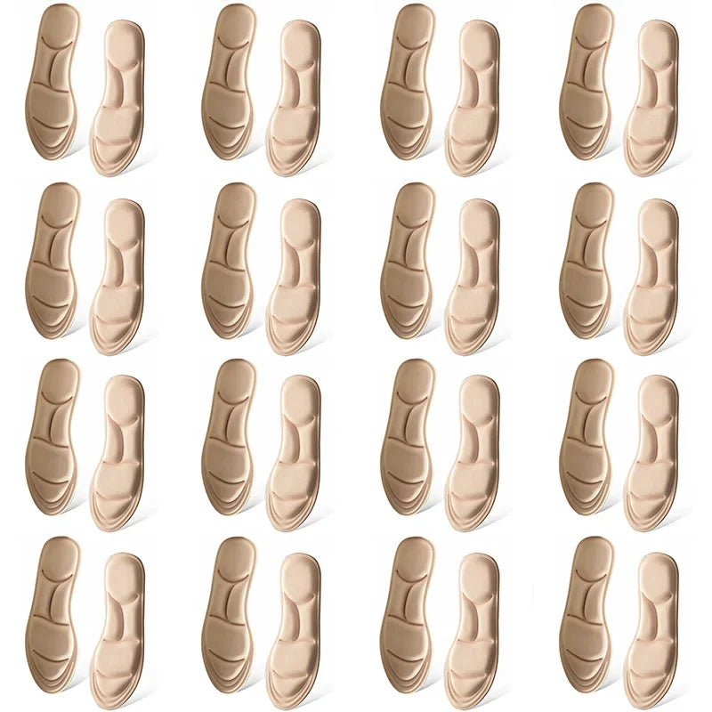 5D Memory Foam Massage Insoles – Breathable Sport Cushion Memory Foam Insoles PLUSH 16pairs-Beige EU45-46