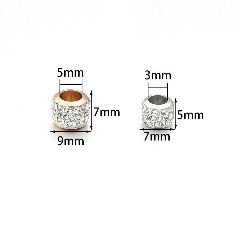 20pcs Shambhala Rhinestone Crystal Beads – Big Hole DIY Jewelry Crystal Spacer Beads PLUSH