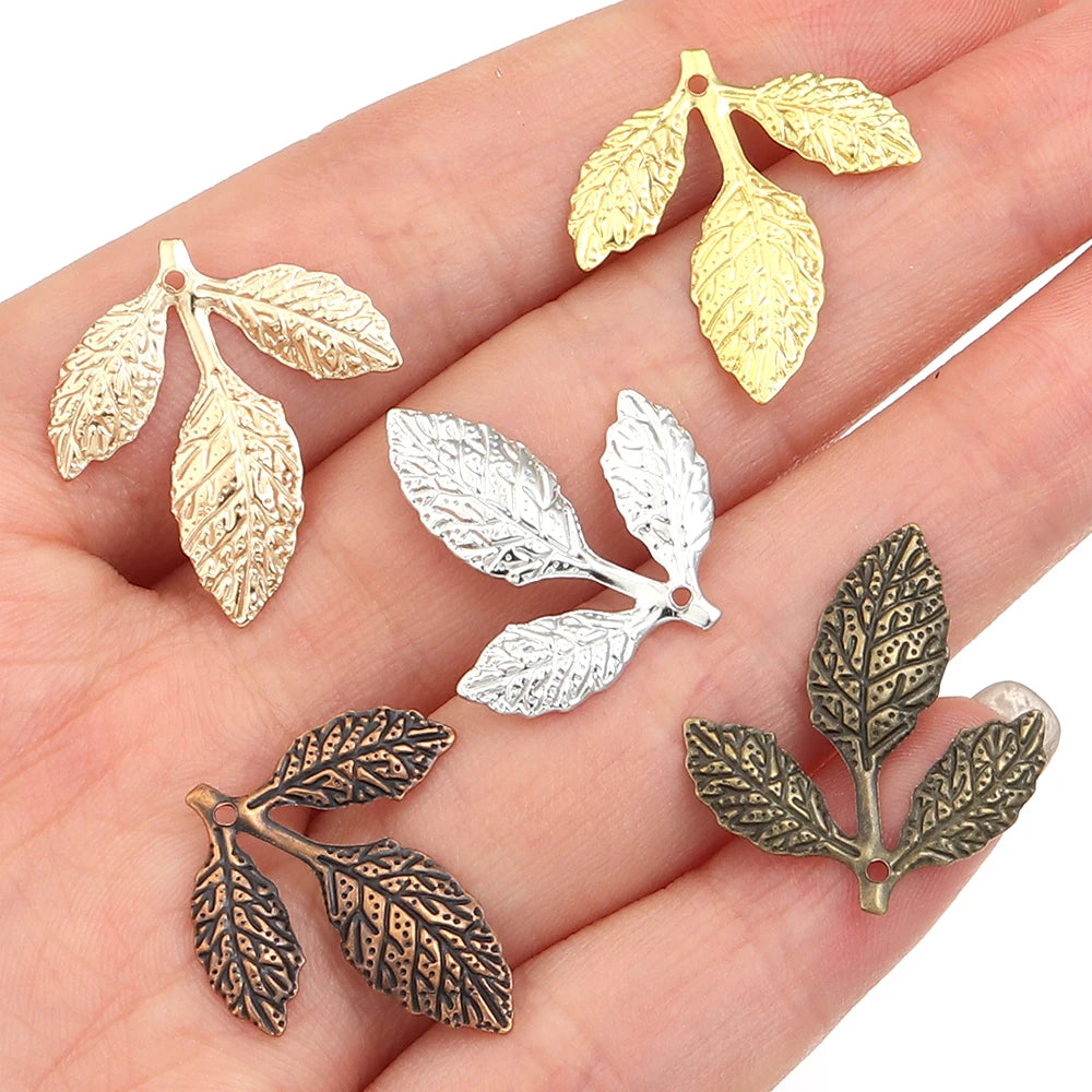 50pcs Vintage Iron Leaf Charms – DIY Jewelry Pendants Jewelry Charms PLUSH