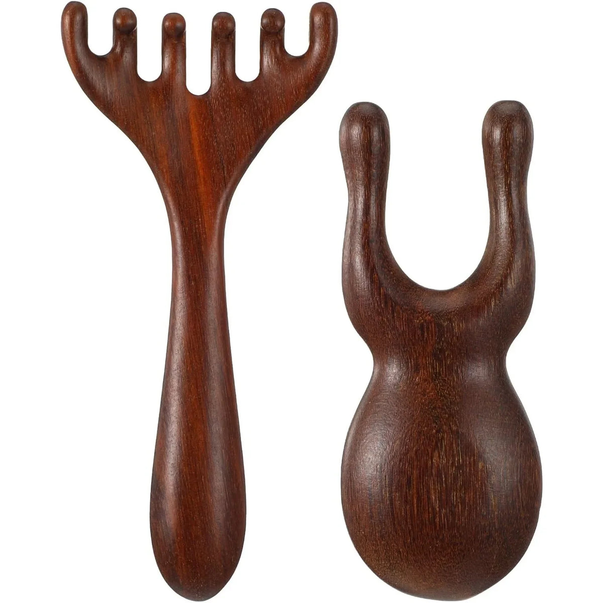 Wooden Gua Sha Tool Set – Sandalwood Scalp Comb 2Pcs | DUTRIEUX Facial Massage Tool PLUSH SET