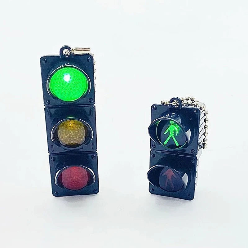 Mini Traffic Light LED Keychain – Cute Backpack Pendant LED Novelty Keychain PLUSH